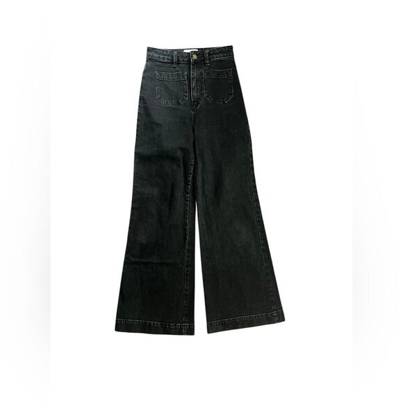 Rolla’s Black High Rise Wide Leg Jeans Women’s Size 24 Aussie 6 G’Day Mate - Picture 4 of 12